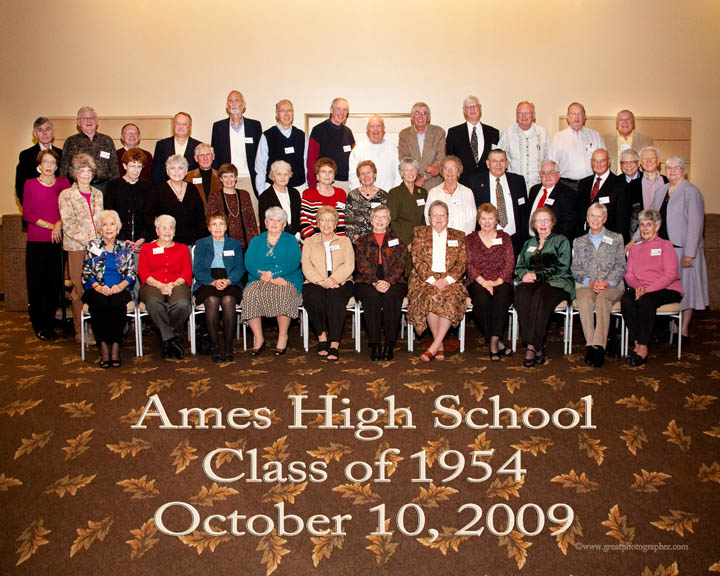 1954 AHS 55 year reunion photo taken September 2009. Photo by Robert Phillips Photography, Ames, Iowa