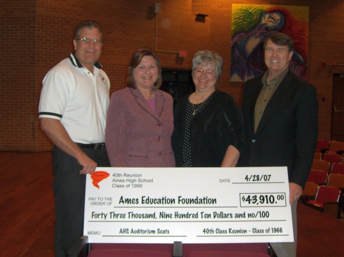 AHS 1966 Reunion Committee Presenting a check to the AEF