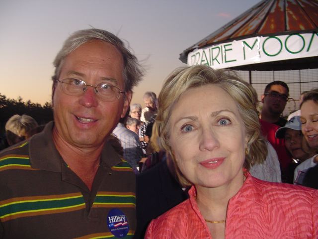 AHS Ames High School 1972 Craig Stephenson with Hillary Clinton at a winery in Ames Iowa June 9 2007