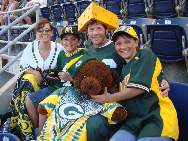 AHS Ames High School 1980 James Miller with family at Packer Charger Football game August 12 2006